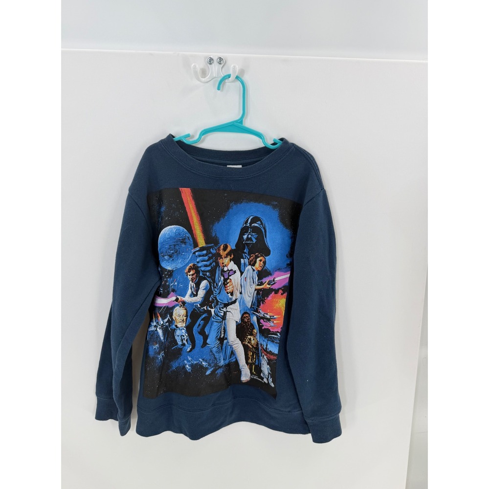 Gymboree Star Wars A‎ New Hope Movie Poster Graphic Sweatshirt Navy Kids M 7-8